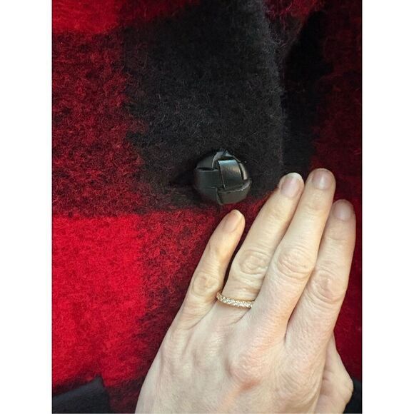 Aritzia Wilfred Free Red Black‎ Plaid Wool Blend Jacket Coat - Picture 8 of 12